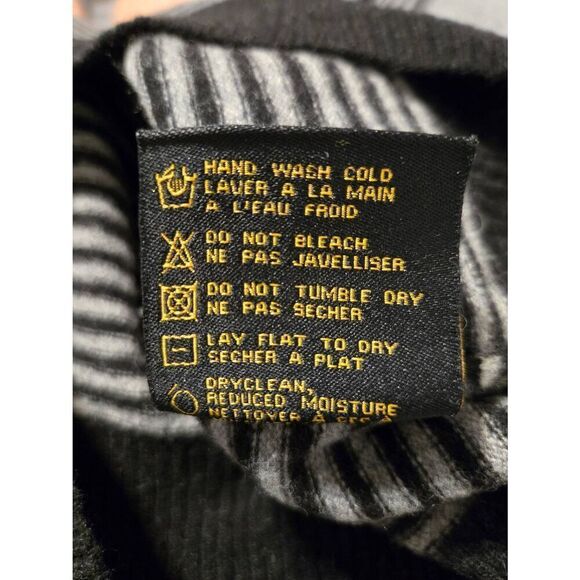 Ed Hardy Unisex Size Large Grey/Black Stripe Wool Blend Full Zip Hooded Sweater - Picture 3 of 8